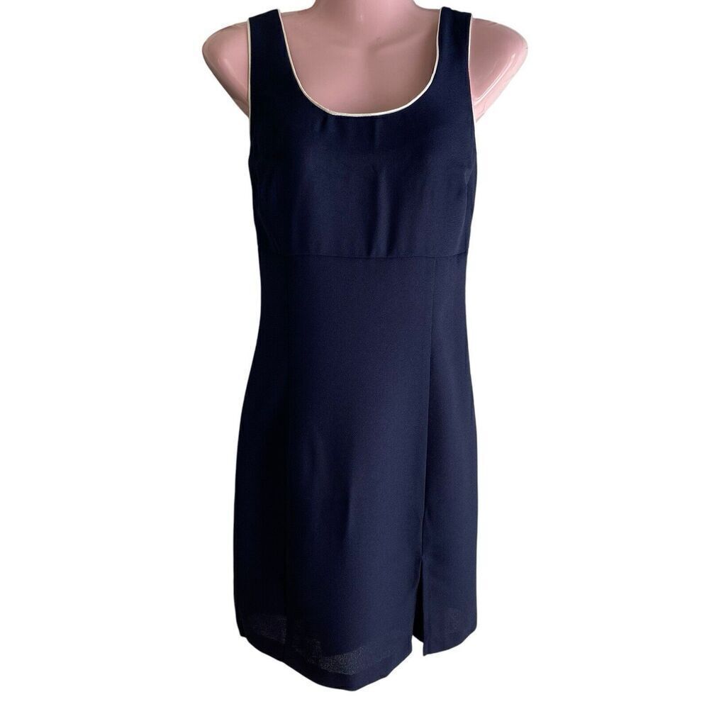Vintage Y2K 90s Dress Women's Size 9 Navy Blue Mini Cocktail Party